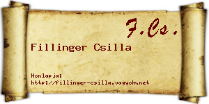Fillinger Csilla névjegykártya